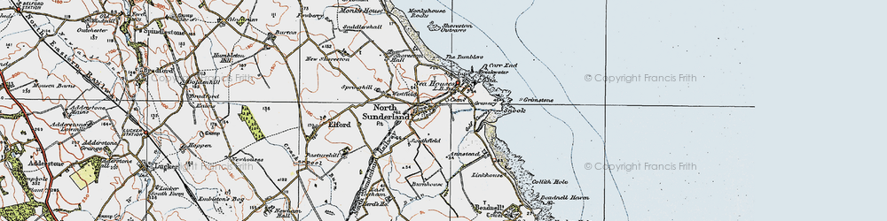 Old map of North Sunderland in 1926