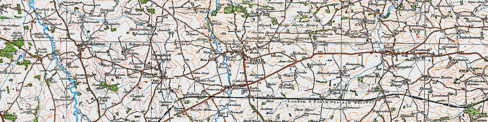 Old map of North Tawton in 1919