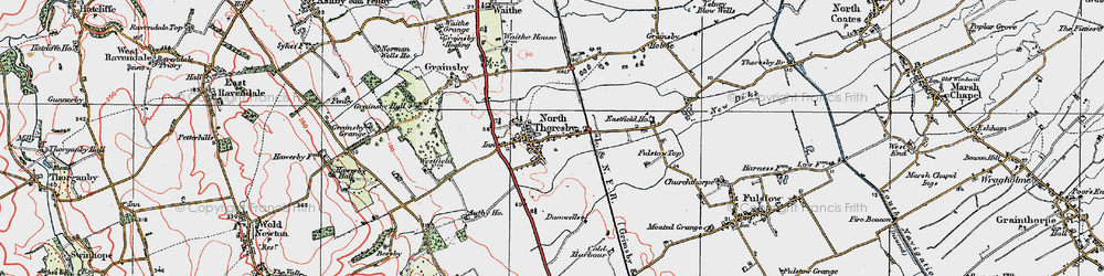 Old map of North Thoresby in 1923