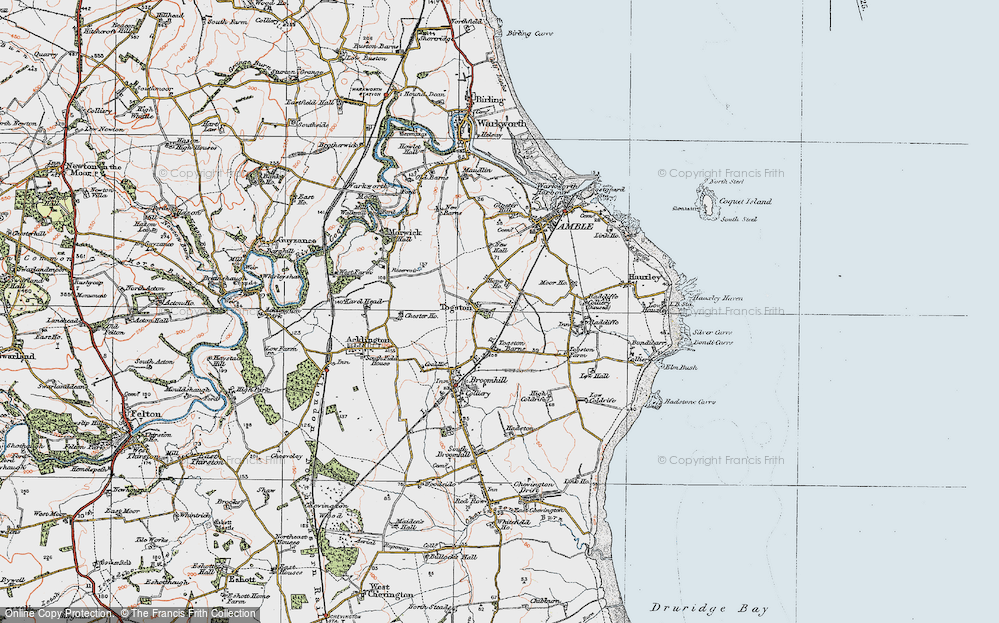Old Map of North Togston, 1925 in 1925