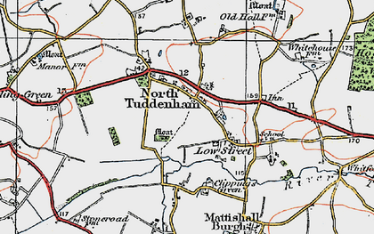 Old map of North Tuddenham in 1921