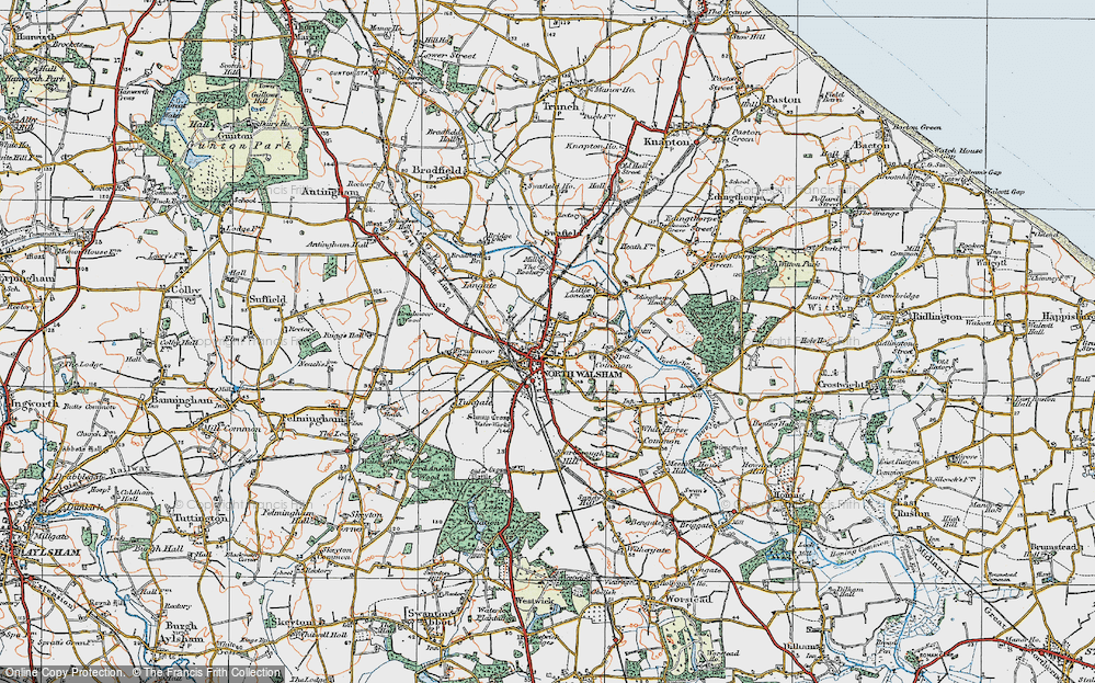 Old Map of North Walsham, 1922 in 1922