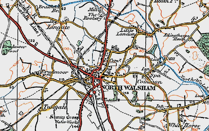 Old map of North Walsham in 1922