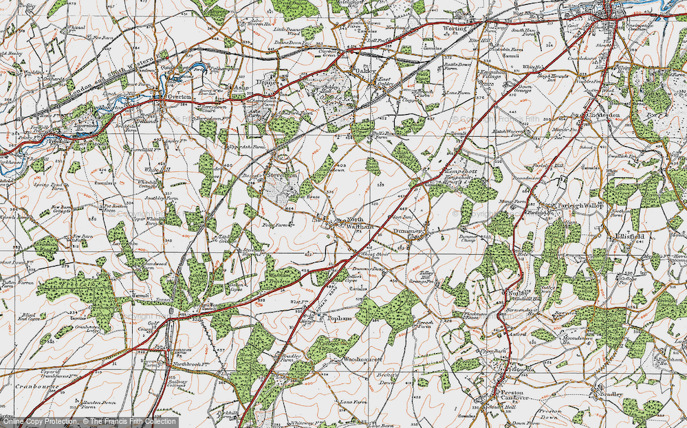 Old Map of North Waltham, 1919 in 1919
