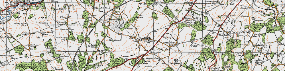 Old map of North Waltham in 1919