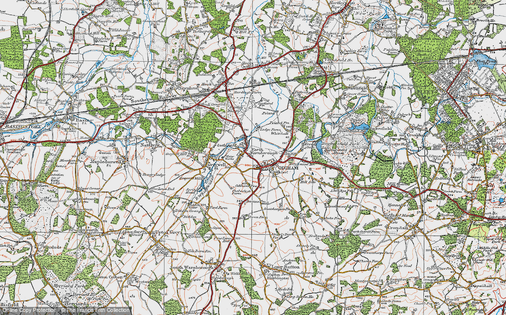 Old Map of North Warnborough, 1919 in 1919