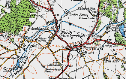 Old map of North Warnborough in 1919