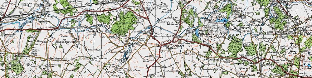 Old map of North Warnborough in 1919