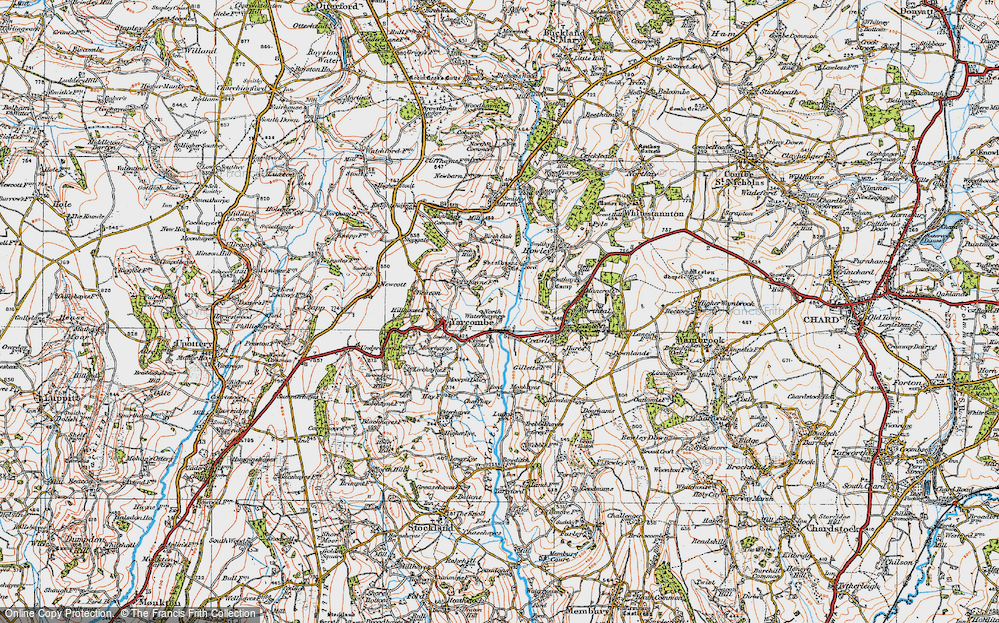 Old Map of North Waterhayne, 1919 in 1919