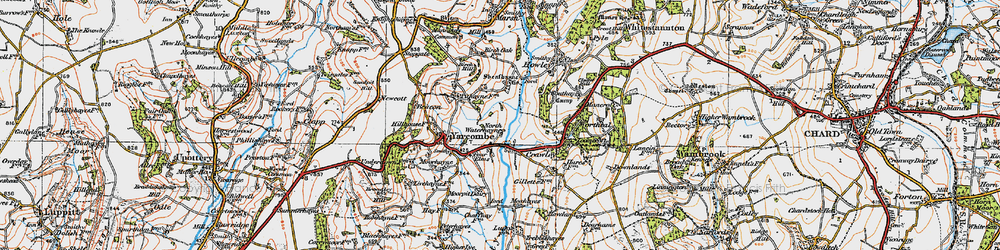 Old map of North Waterhayne in 1919