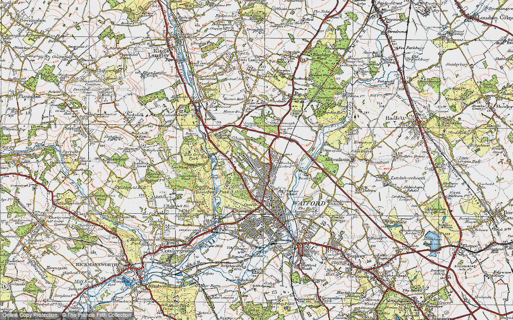 Old Map of North Watford, 1920 in 1920