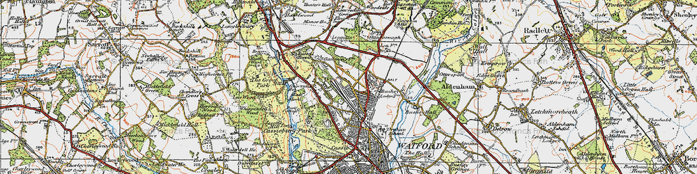 Old map of North Watford in 1920