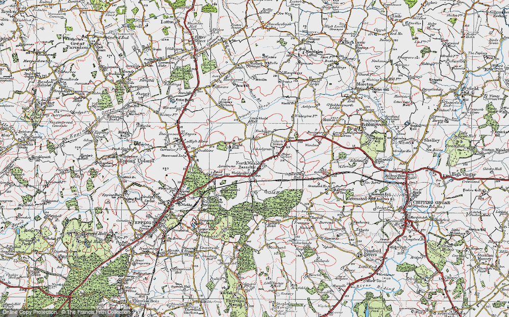 Old Map of North Weald Bassett, 1920 in 1920