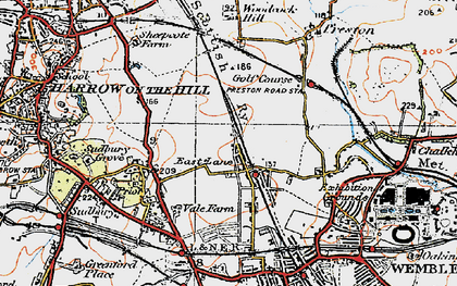 Old map of North Wembley in 1920