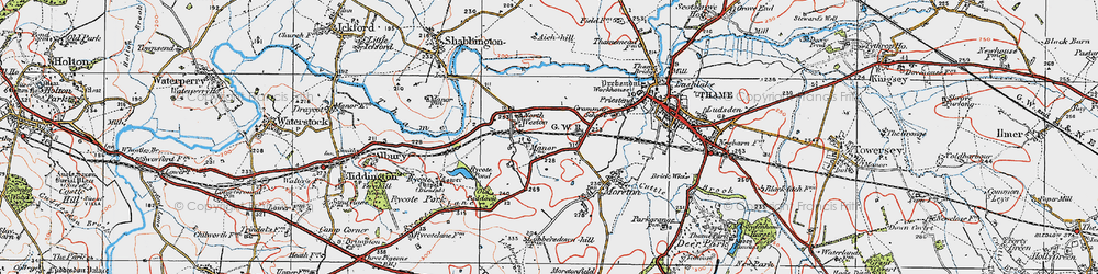 Old map of North Weston in 1919