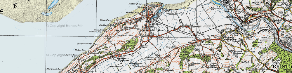 Old map of North Weston in 1919