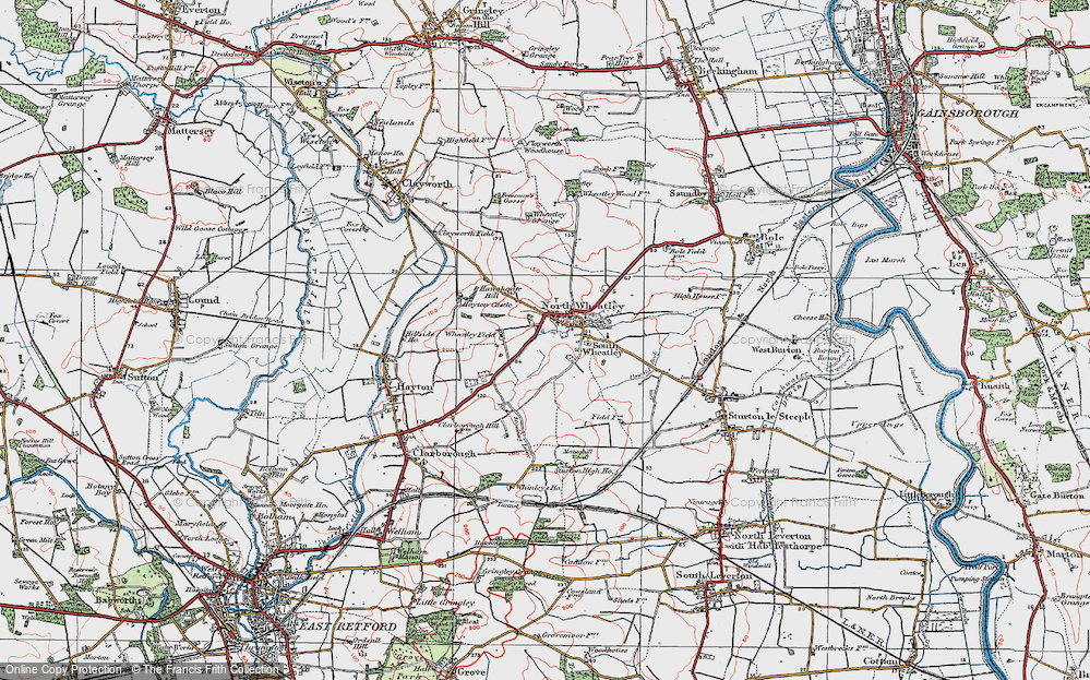 Old Map of Historic Map covering Wheatley Field in 1923