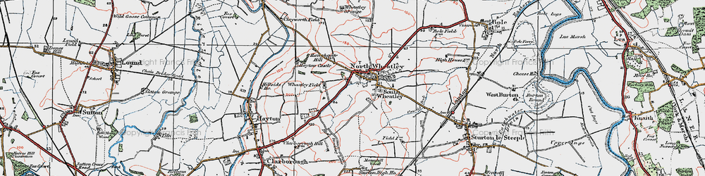 Old map of North Wheatley in 1923
