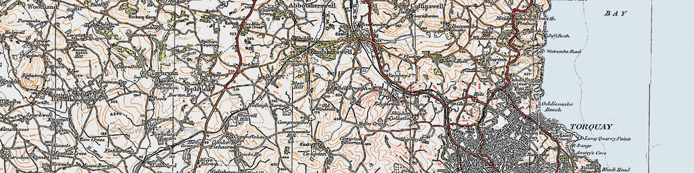 Old map of North Whilborough in 1919