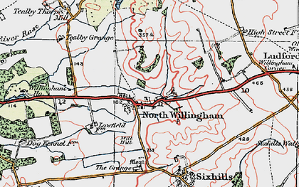 Old map of North Willingham in 1923