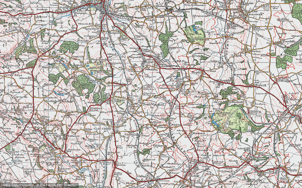 Old Map of North Wingfield, 1923 in 1923