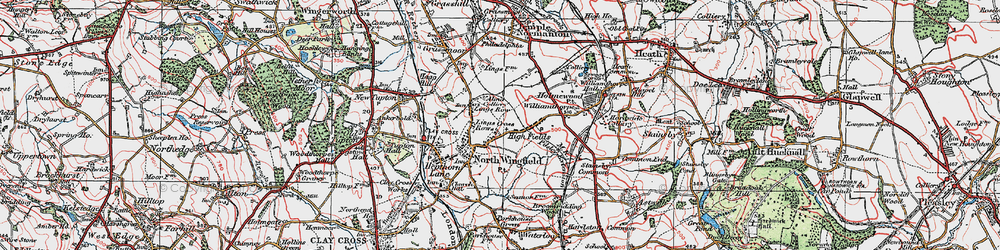 Old map of North Wingfield in 1923