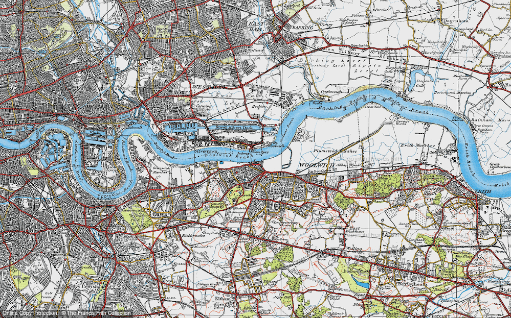 Old Map of North Woolwich, 1920 in 1920