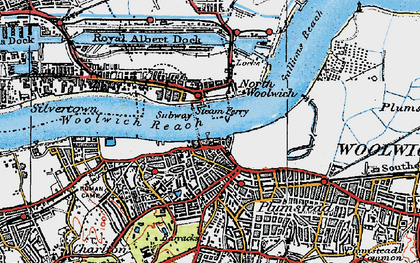Old map of North Woolwich in 1920