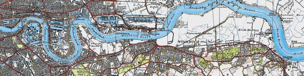 Old map of North Woolwich in 1920