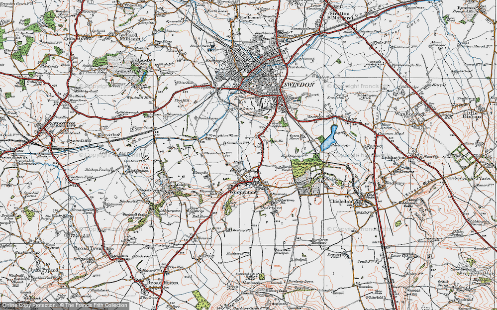 Old Map of North Wroughton, 1919 in 1919