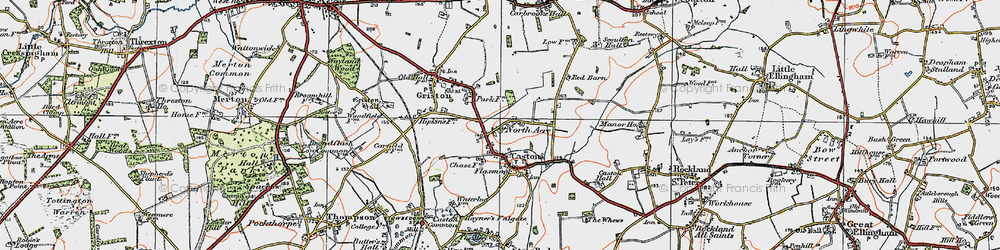 Old map of Northacre in 1921