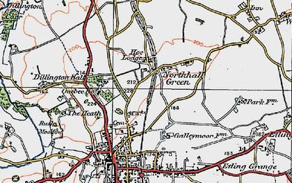 Old map of Northall Green in 1921