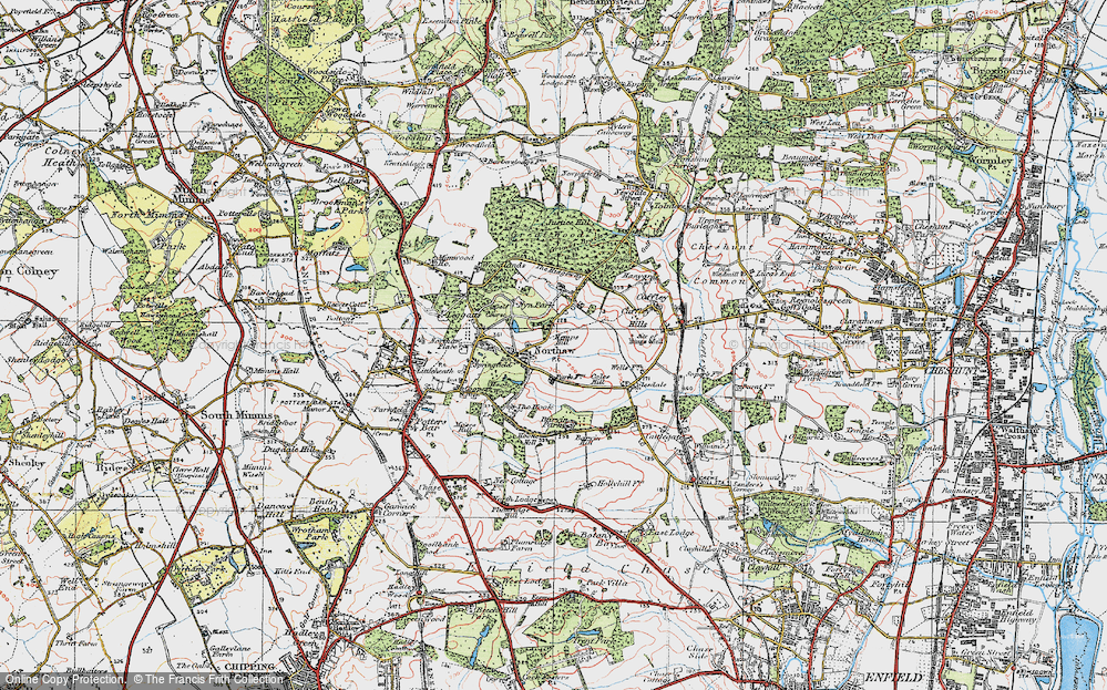 Old Map of Northaw, 1920 in 1920