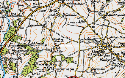 Old map of Northay in 1919