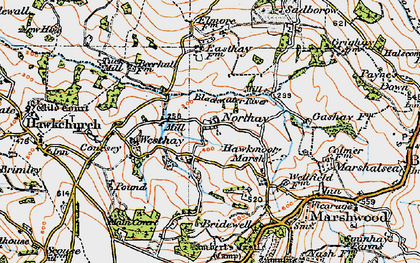 Old map of Westhay in 1919