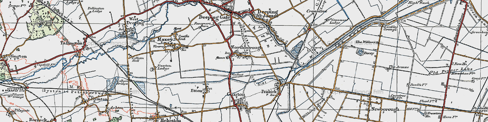 Old map of Northborough in 1922