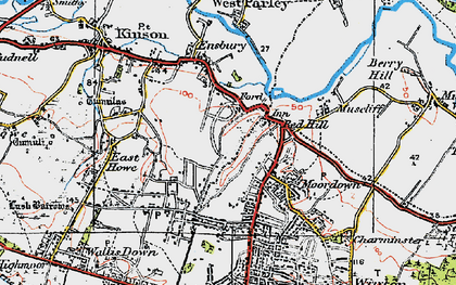 Old map of Northbourne in 1919