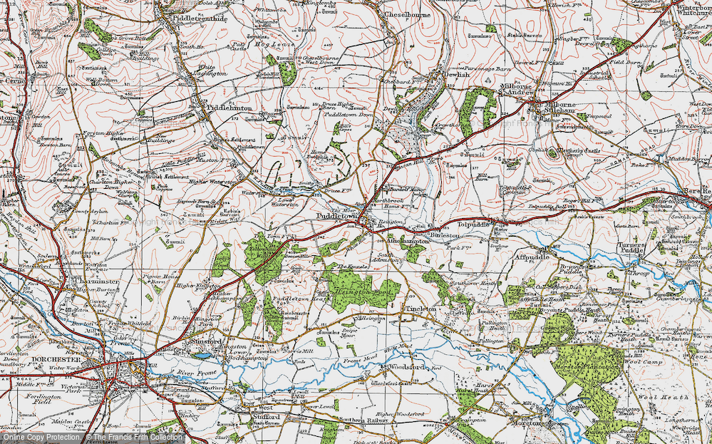 Old Map of Historic Map covering Dorset in 1919
