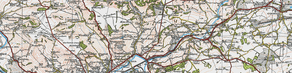 Old map of Banner Down in 1919