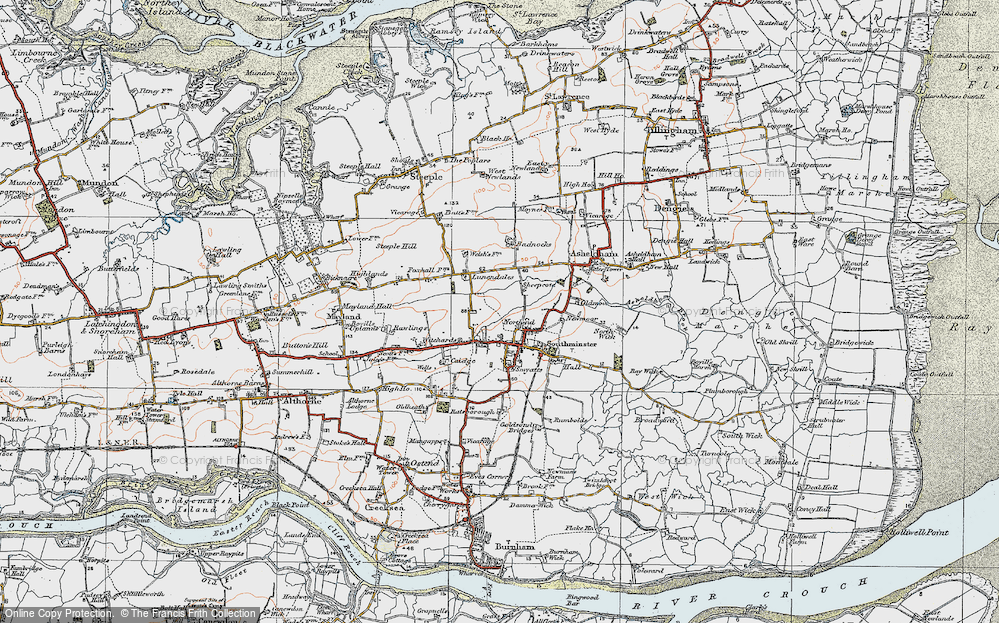 Old Map of Northend, 1921 in 1921
