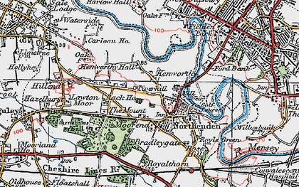 Old map of Northenden in 1923