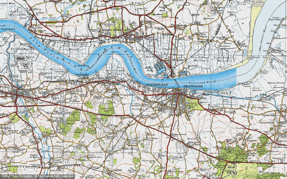 Old Map of Northfleet, 1920 in 1920