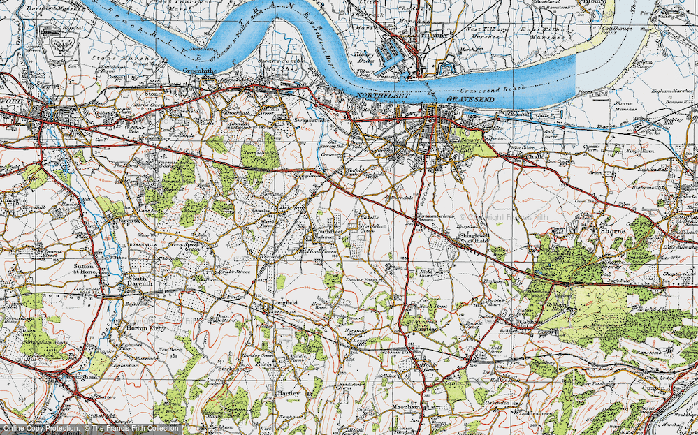Old Map of Northfleet Green, 1920 in 1920