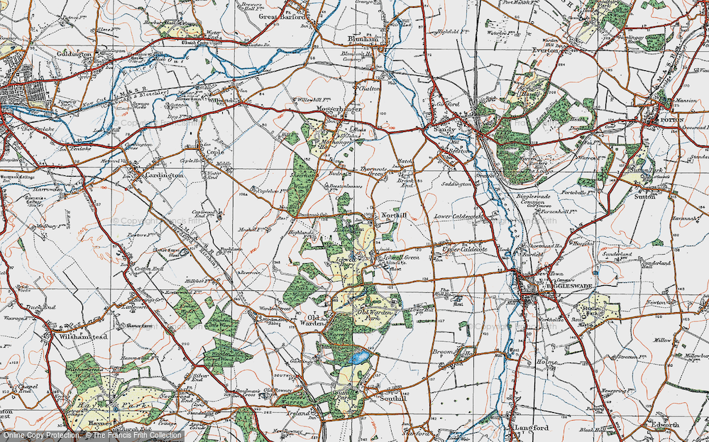 Old Map of Northill, 1919 in 1919