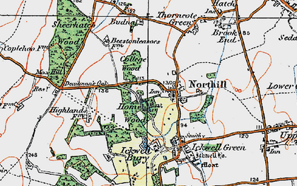 Old map of Northill in 1919