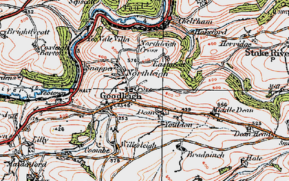Old map of Northleigh in 1919