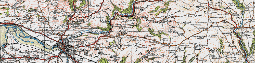 Old map of Northleigh in 1919