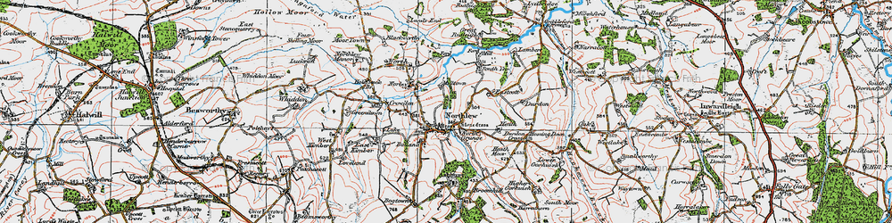 Old map of Northlew in 1919