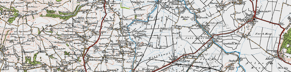 Old map of Northmoor Corner in 1919