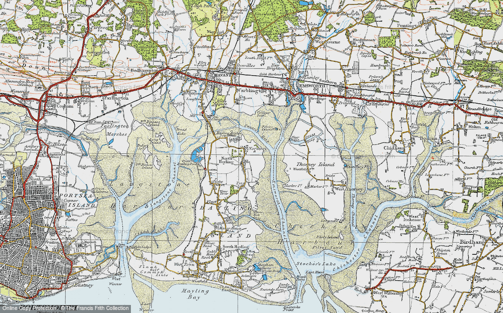 Old Map of Northney, 1919 in 1919